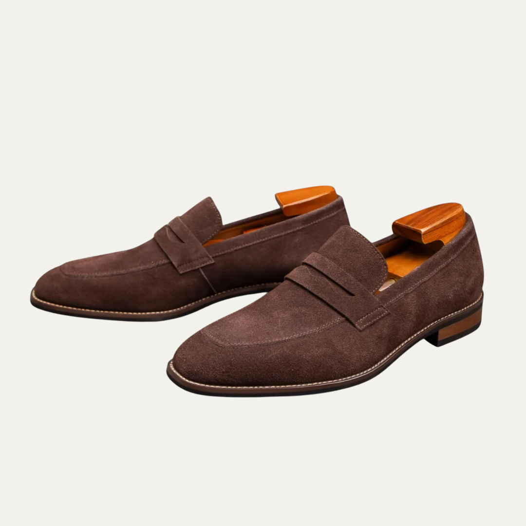 Warren | Suede Penny Loafers with Rubber Sole