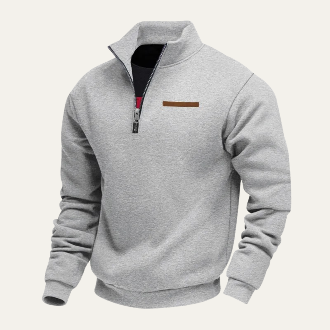 Edwin | Half-Zip Knit Jumper with Stand Collar