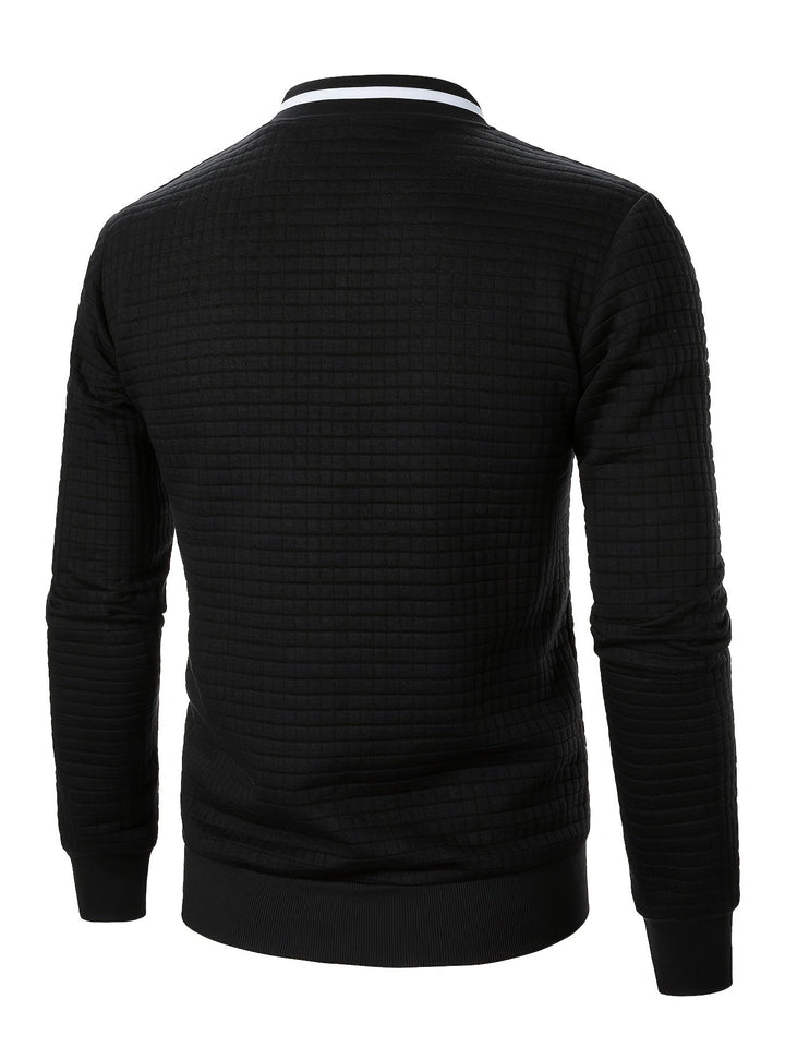Sean | Textured Bomber Jacket with Ribbed Trim