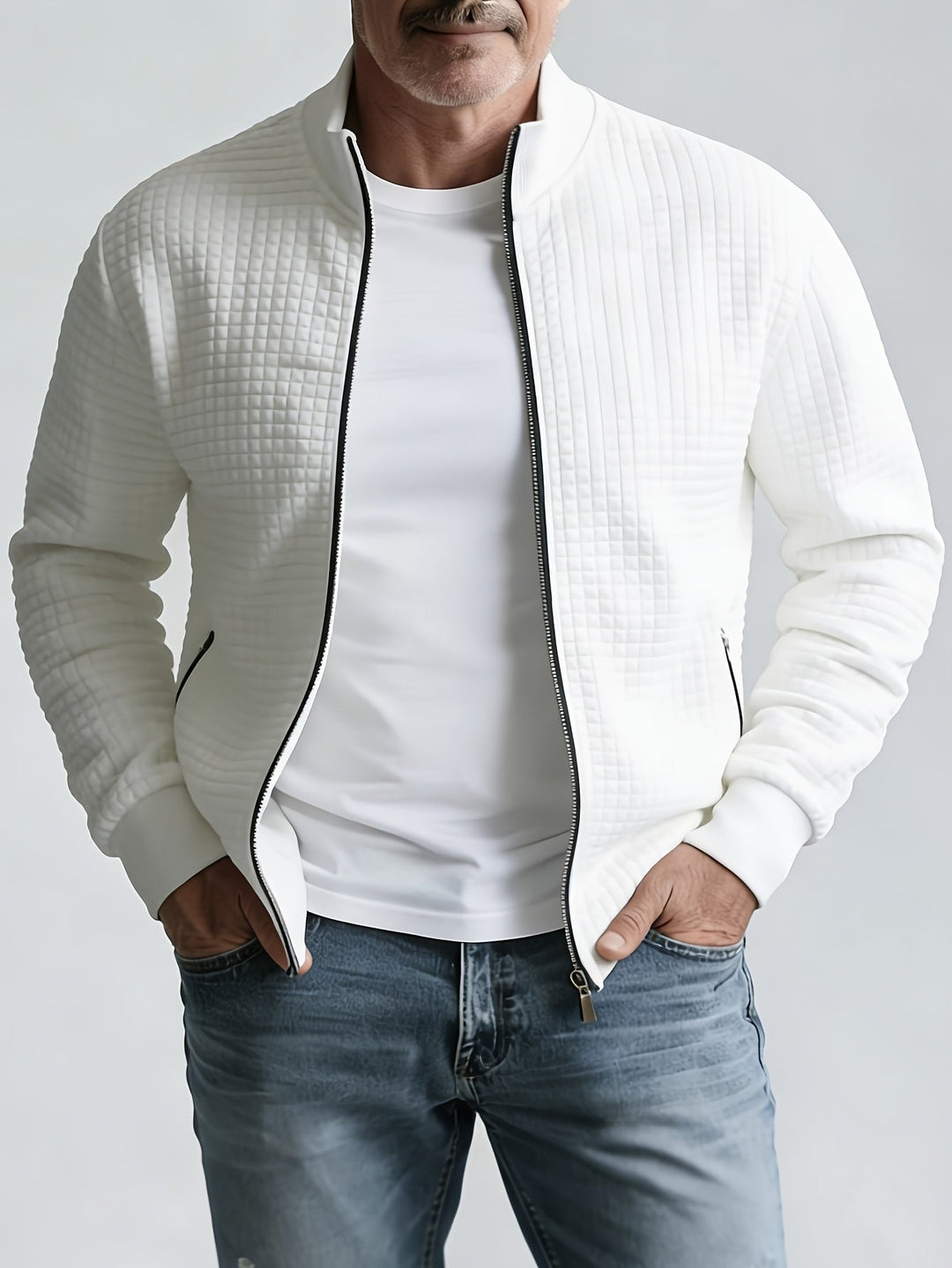 Charlie | Textured Stand-Collar Jacket