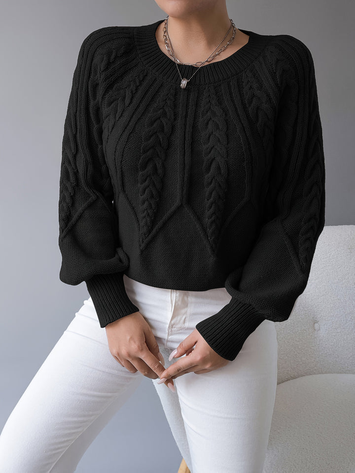 Paula | Cable Knit Jumper with Lantern Sleeves