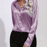 Satin Button-Down Blouse | Luxurious Feel, Professional Elegance