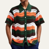 Men's Crochet Polo Shirt | Relaxed Fit Summer Style