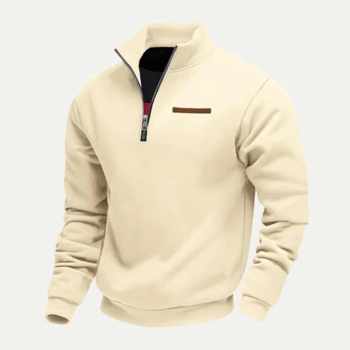 Edwin | Half-Zip Knit Jumper with Stand Collar