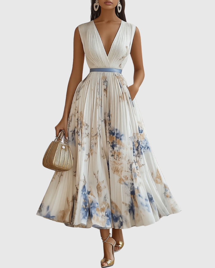 Rowella | Elegant Pleated Maxi Dress for Occasions