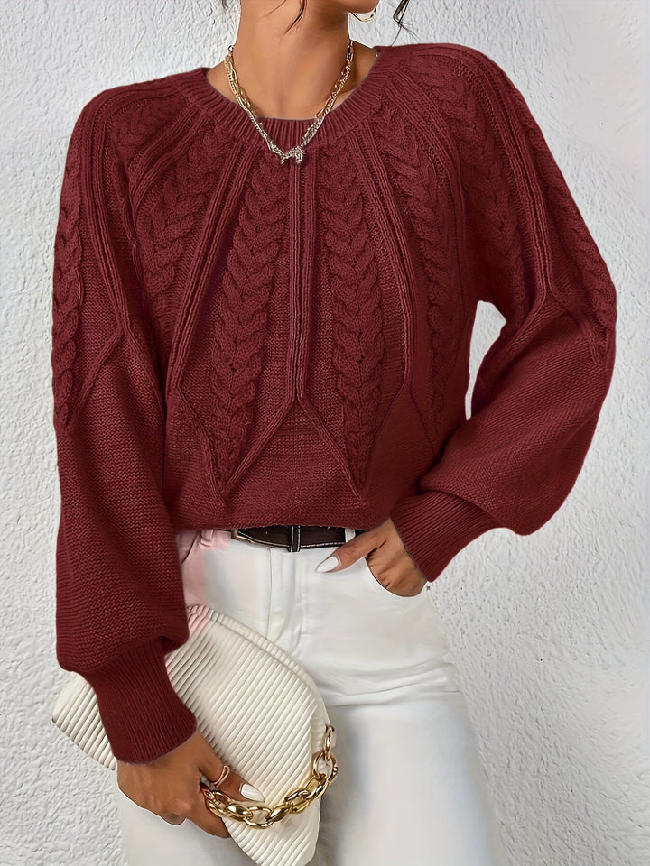 Tracey | Crew Neck Cable Knit Jumper