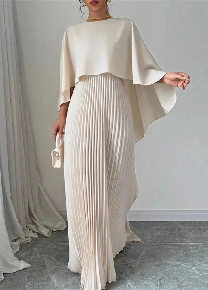 Makayla | Maxi Dress with Pleated Cape for Occasions