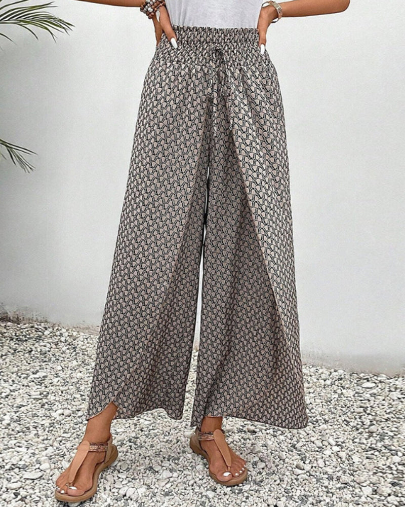 Nancy | Wide-Leg Trousers with Geometric Print