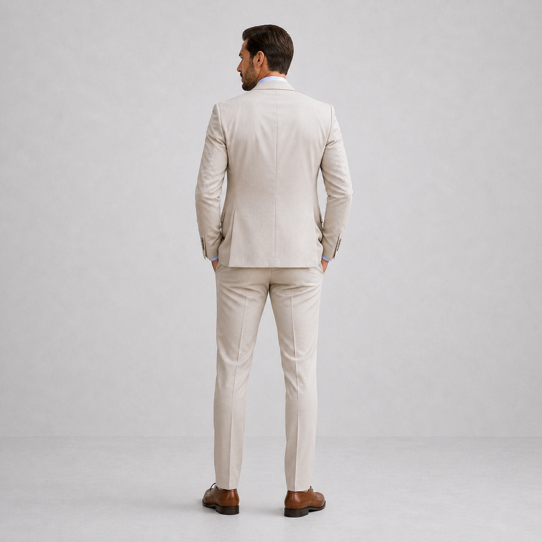 Men's Three-Piece Linen Suit with Waistcoat | Summer Elegance