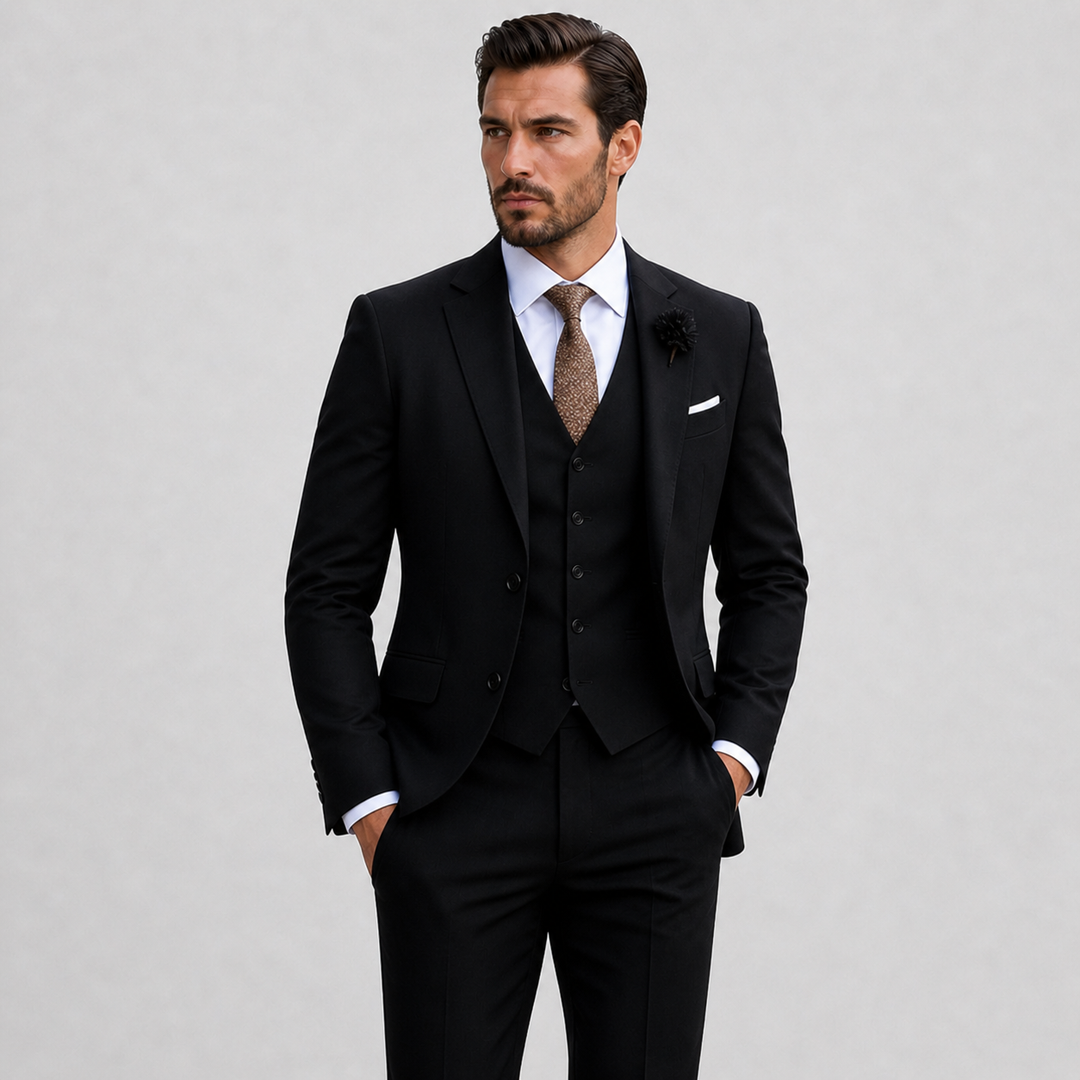 Men's Three-Piece Linen Suit with Waistcoat | Summer Elegance