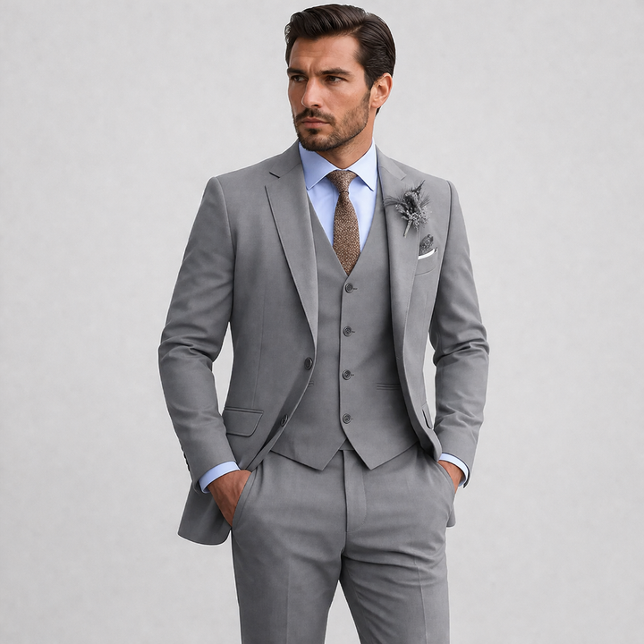 Men's Three-Piece Linen Suit with Waistcoat | Summer Elegance