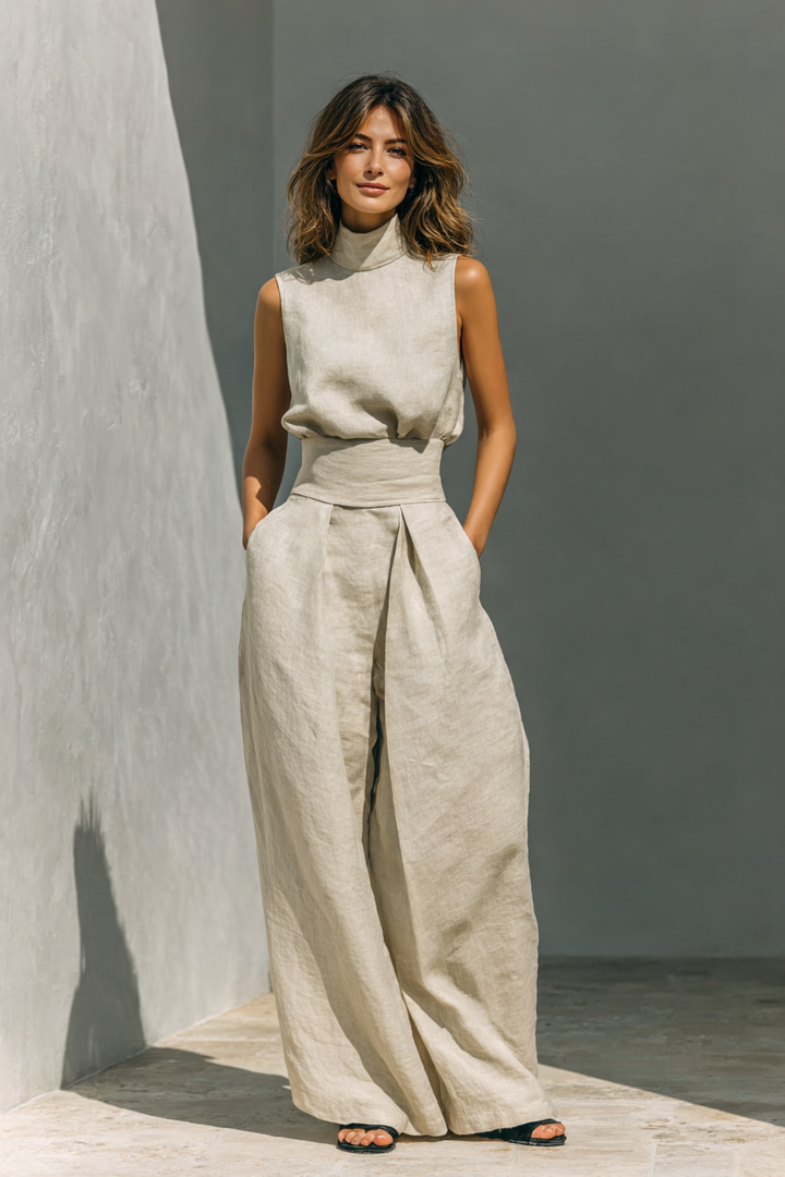 Elsie | Sleeveless Top and Wide-Leg Trouser Set