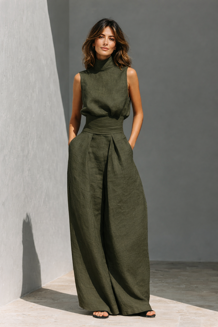 Elsie | Sleeveless Top and Wide-Leg Trouser Set