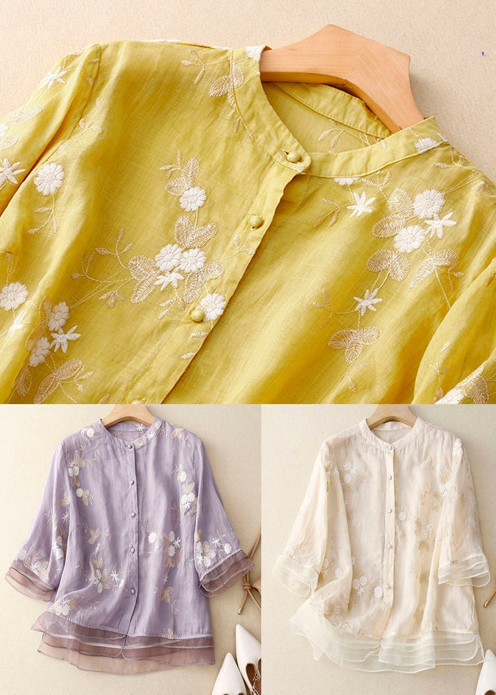 Lucy | Blouse with Floral Accent Details