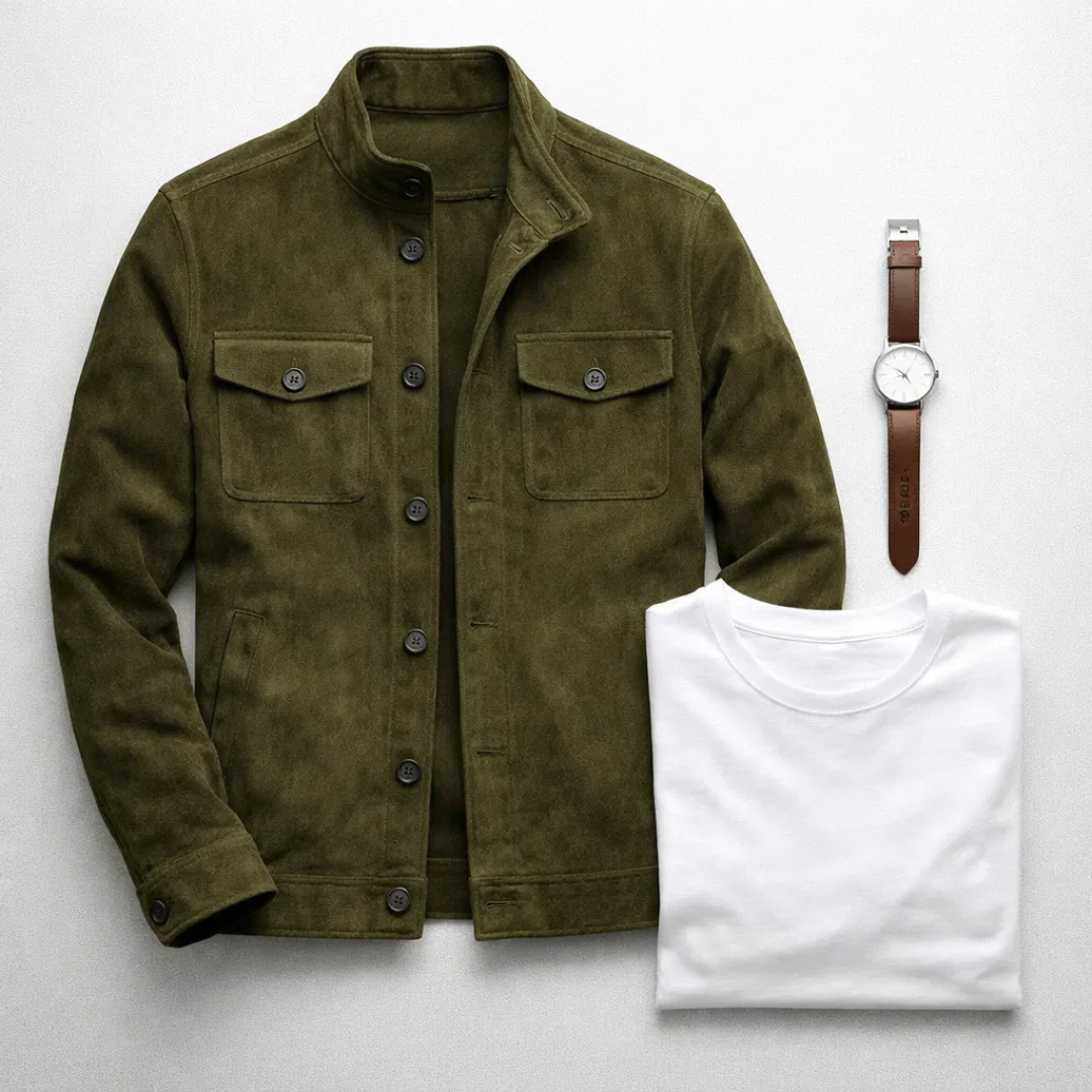 Luke | Suede-Look Jacket with Front Pockets