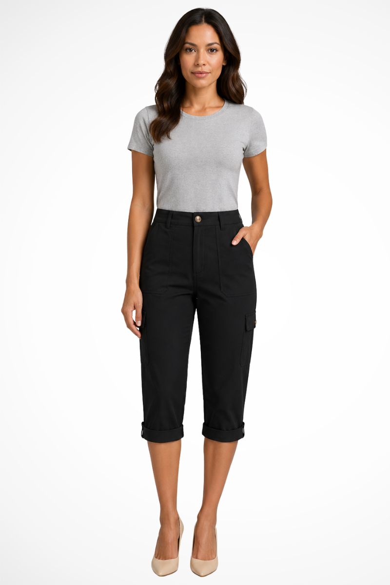 Irene | Cropped Cargo Trousers