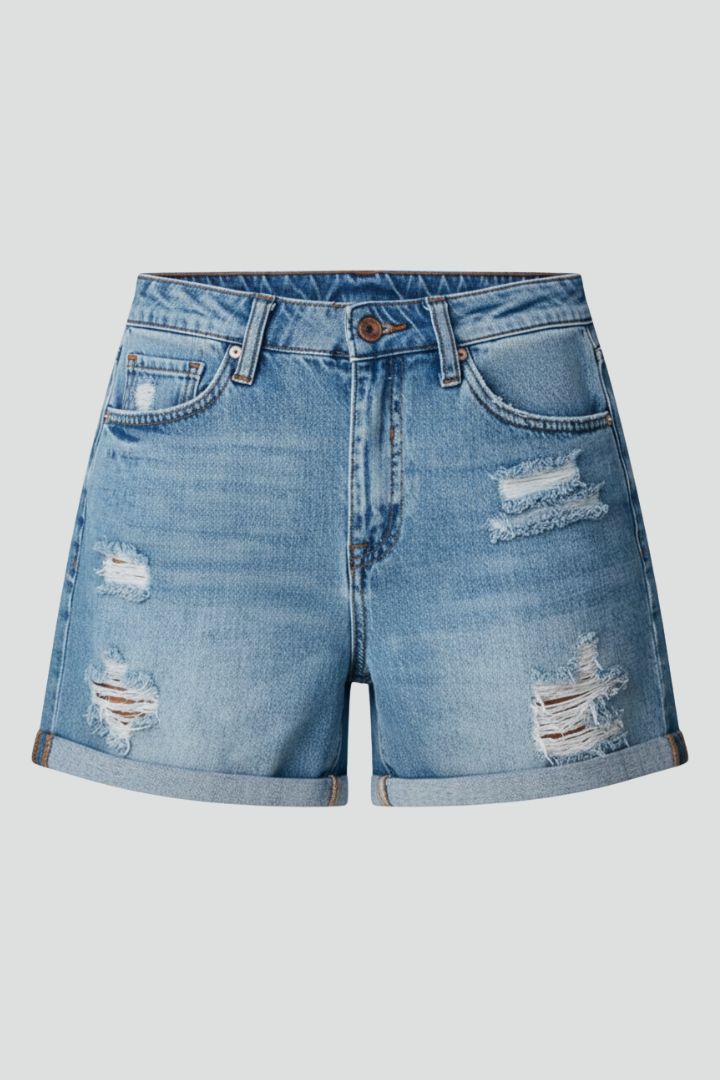 Charlotte | Casual Denim Shorts with Fringe