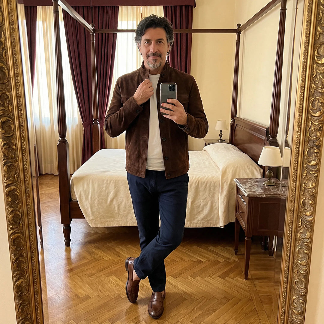 Luke | Suede-Look Jacket with Front Pockets