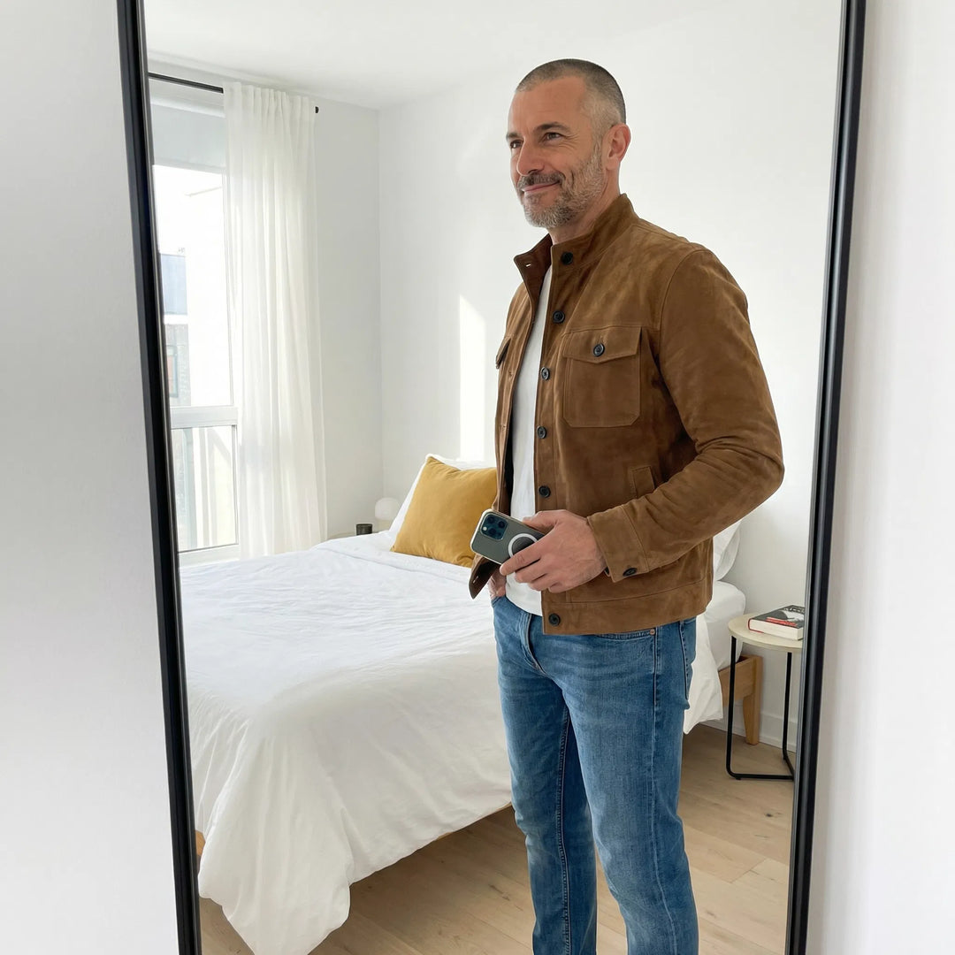 Luke | Suede-Look Jacket with Front Pockets