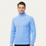 Men's Turtleneck Sweater | Warm Ribbed Cable Knit Style