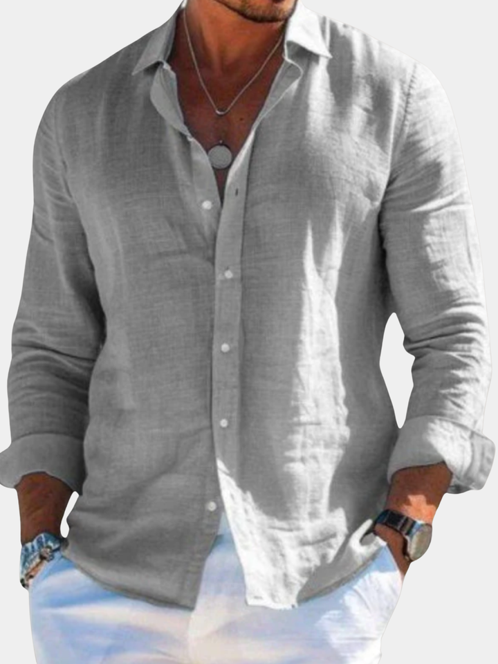 Men's Buttoned Linen Shirt