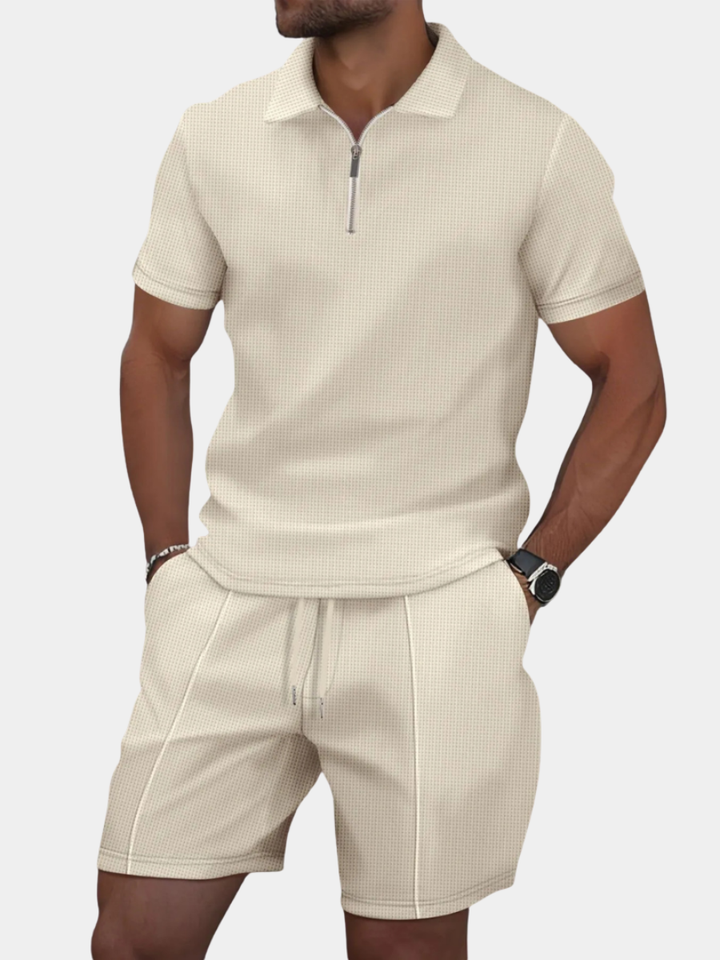 Men's Zip Polo and Shorts Set | Coordinated Look