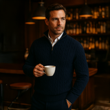 Men's Cable Knit Zipper Sweater | Old Money Sophistication & Winter Warmth