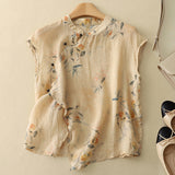 Vintage Floral Sleeveless Top | Soft Structure & Timeless Elegance