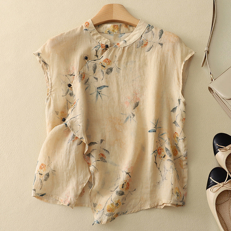 Ava | Vintage Floral Sleeveless Top