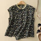 Vintage Floral Sleeveless Top | Soft Structure & Timeless Elegance