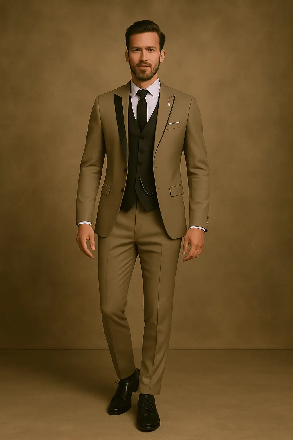 Men's Slim-Fit Three-Piece Suit, Green | Modern Formal Wear