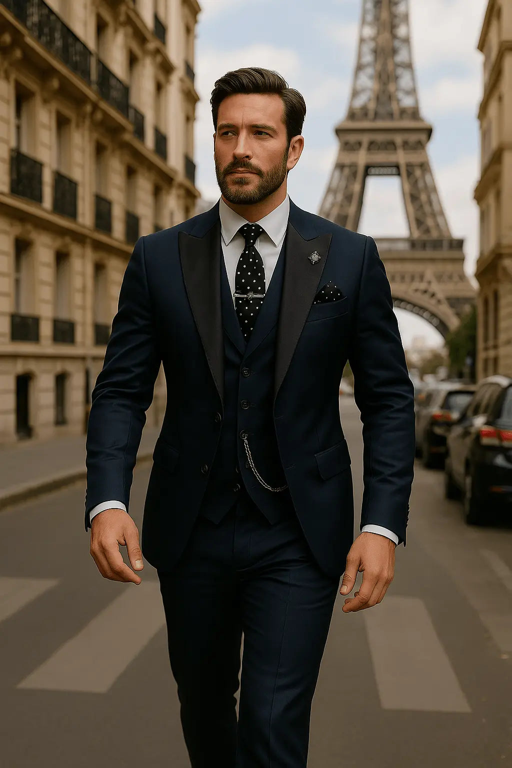 Men's Slim-Fit Three-Piece Suit with Waistcoat | Elegant Green