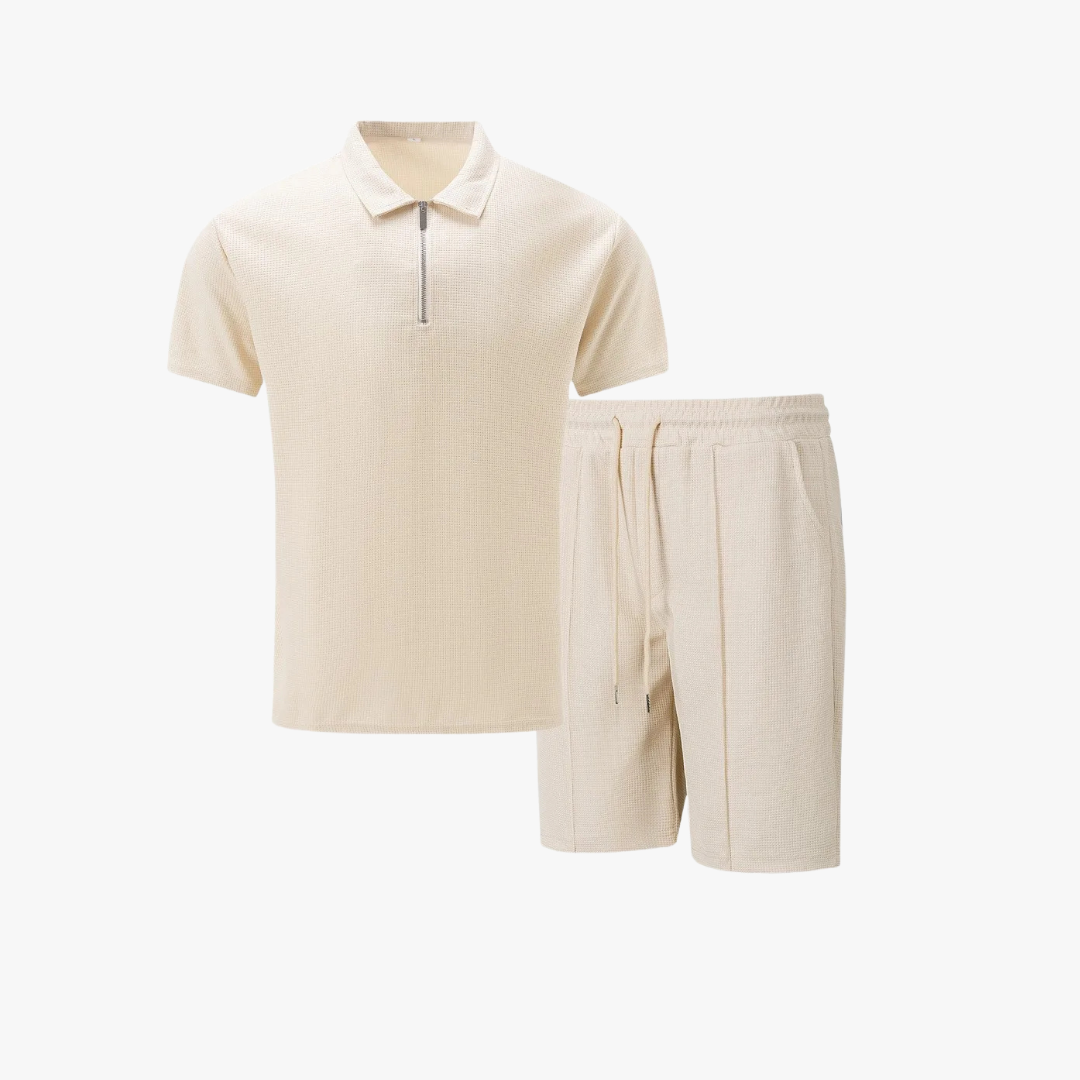 Men's Zip Polo and Shorts Set | Coordinated Look