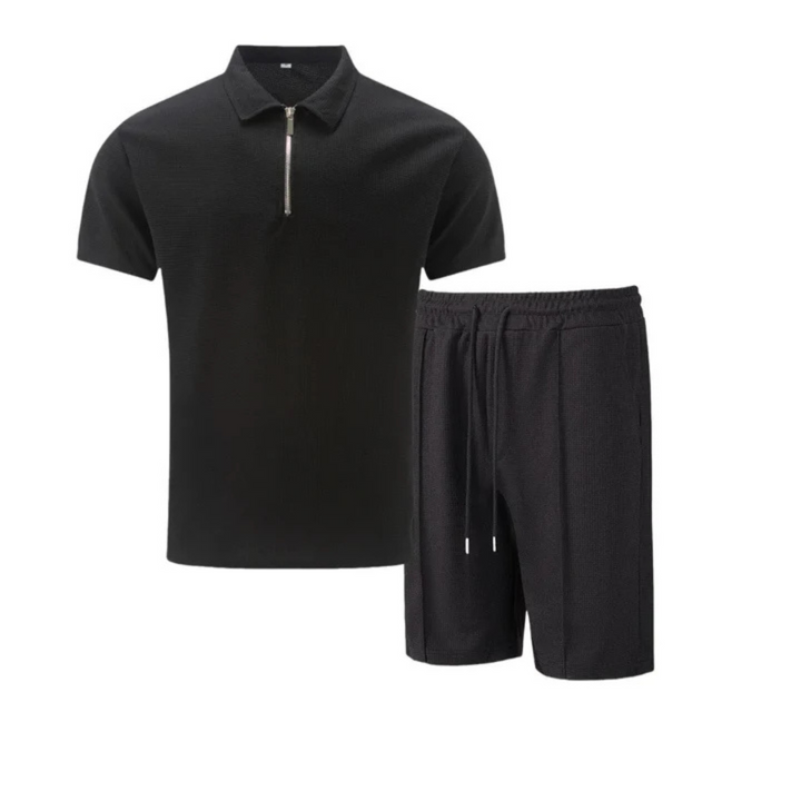 Men's Zip Polo and Shorts Set | Coordinated Look