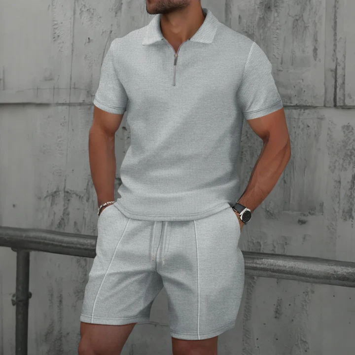 Men's Zip Polo and Shorts Set | Coordinated Look