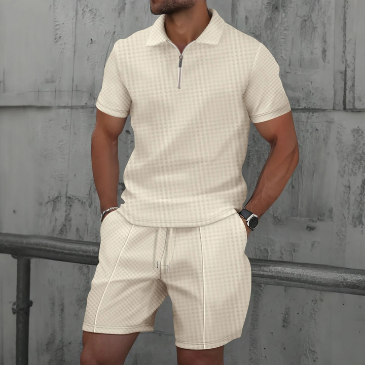 Men's Zip Polo and Shorts Set | Coordinated Look