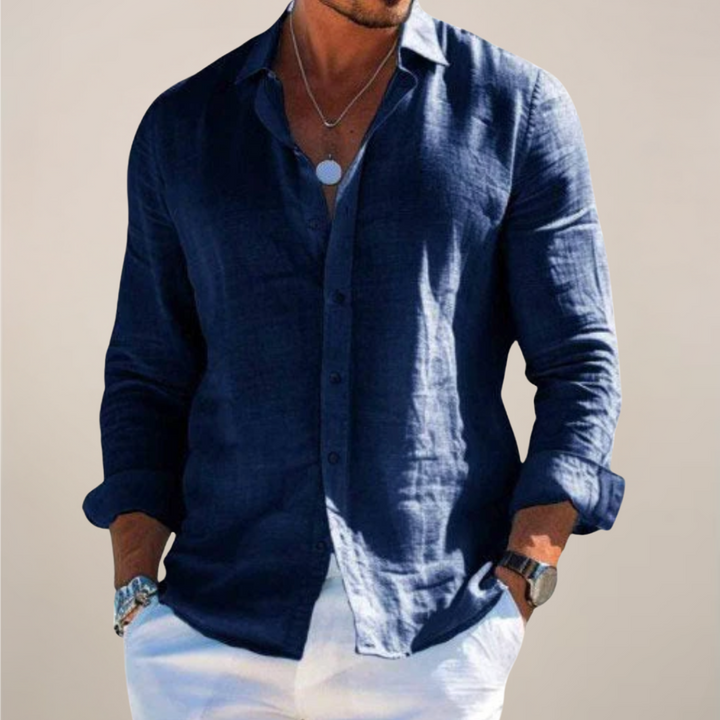 Men's Buttoned Linen Shirt
