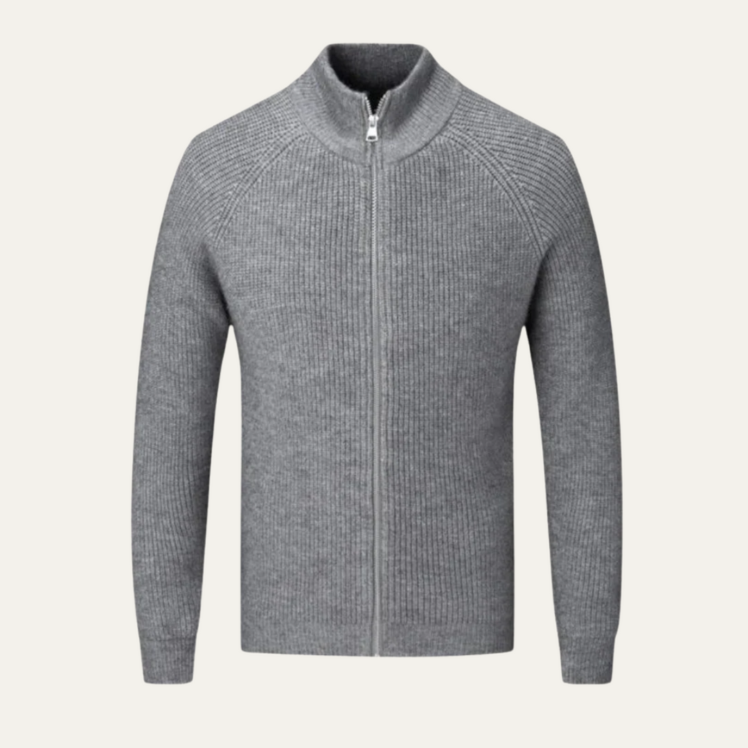 Logan | Merino Wool Zip-Up Cardigan