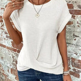 Waffle Knit Casual Tee | Relaxed Comfort with Textured Style