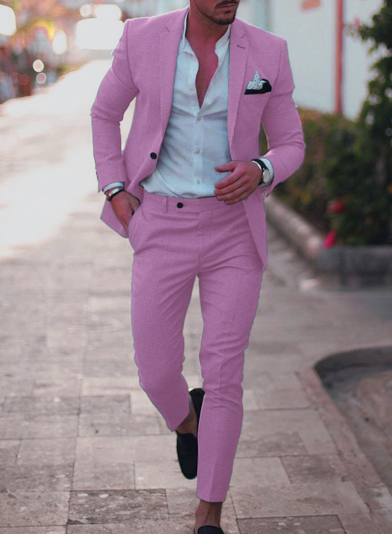 Men's Slim-Fit Linen Suit | Two-Piece Elegant Summer