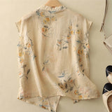 Vintage Floral Sleeveless Top | Soft Structure & Timeless Elegance