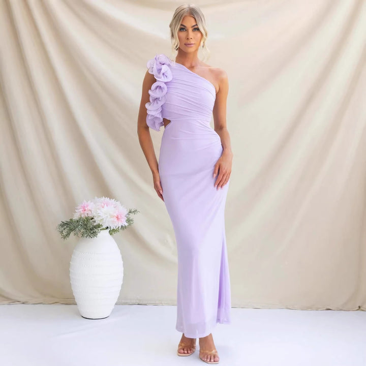 One-Shoulder Ruffle Maxi Dress for Occasions