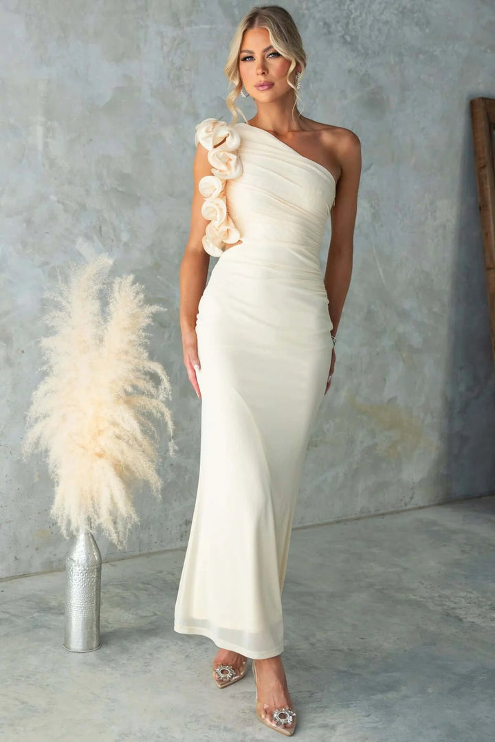 One-Shoulder Ruffle Maxi Dress for Occasions