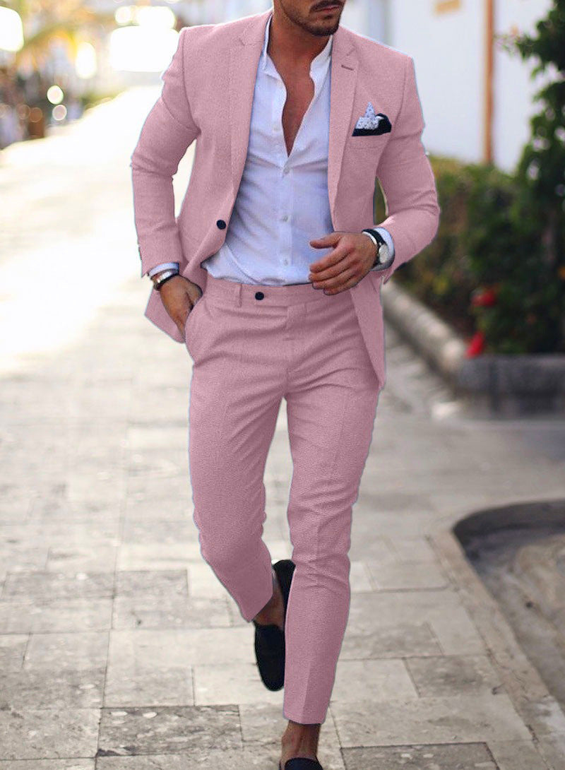 Men's Slim-Fit Linen Suit | Two-Piece Elegant Summer