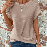 Waffle Knit Casual Tee | Relaxed Comfort with Textured Style