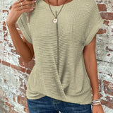 Waffle Knit Casual Tee | Relaxed Comfort with Textured Style