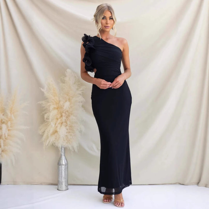 One-Shoulder Ruffle Maxi Dress for Occasions