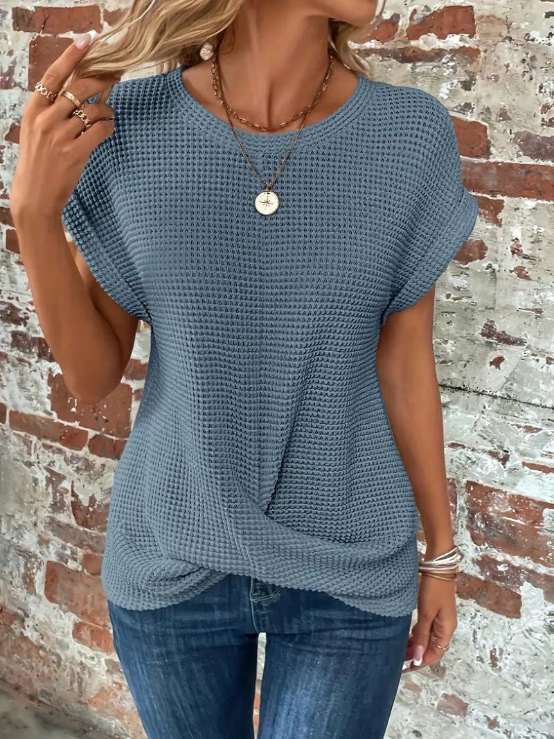Anna | Waffle Knit T-Shirt