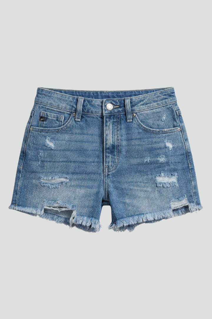 Caroline | Women's Denim Shorts with Frayed Hem