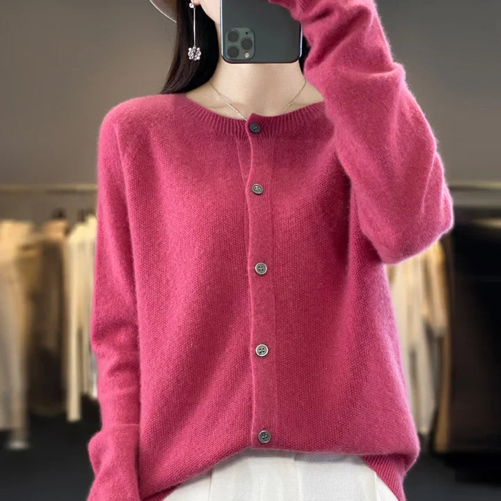 Ruby | Merino Wool Button Cardigan